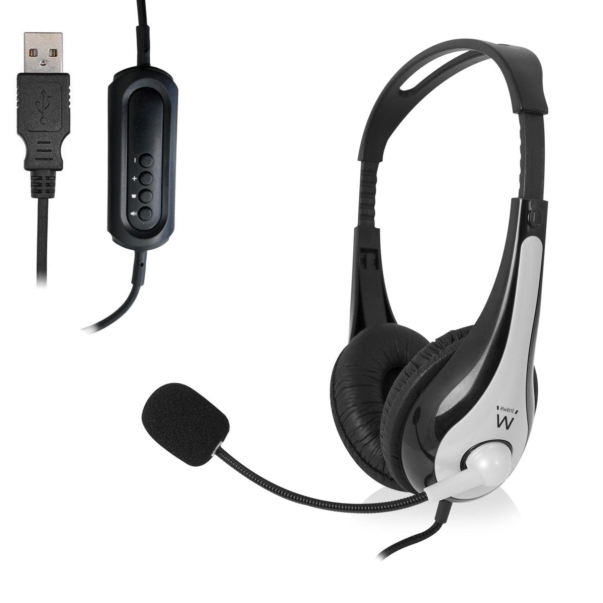 Ewent EW3565 cuffie USB stereo con microfono