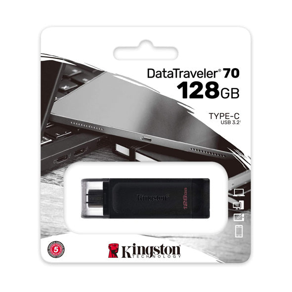 PENDRIVE USB-C 128 GB DATATRAVELER 70 DRIVE FLASH USB 3.2 GEN 1 KINGSTON