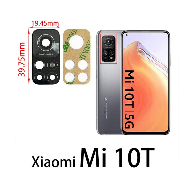 VETRINO FOTOCAMERA POSTERIORE PER XIAOMI MI 10T 5G LENTE VETRO CON BIADESIVO